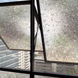 Decorative Window Privacy Film Static Cling PVC Frosted Glass Leaf Pattern For Home Office Bathroom, 45 x 200 cm - Top-Down View
