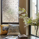 Decorative Window Privacy Film Static Cling PVC Frosted Glass Leaf Pattern For Home Office Bathroom, 45 x 200 cm - 45-Degree Angle