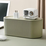 Cable Management Box ABS Cord Organizer With Ventilation Holes And Sliding Lid For Home Office Desk TV Stand Green, 31 x 13.5 x 12.5 cm - Front View