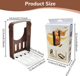 Adjustable Bread Slicer Guide, Foldable ABS Slicing Tool With Crumb Tray, For Homemade Bread Bagels Sourdough Cakes, Brown, 6.3 in