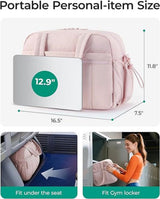 Travel Gym Duffle Bag With Wet Pocket And Multiple Compartments For Training Weekend Trips And Carry On Travel Pink, 40 x 20 x 28 cm - Front View