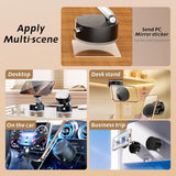 Vacuum Magnetic Phone Holder With Twist Lock Suction Cup, Foldable 360 Swivel Adjustable Stand For Car Gym Kitchen Bathroom Desk, Black - Front View