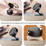 Vacuum Magnetic Phone Holder With Twist Lock Suction Cup, Foldable 360 Swivel Adjustable Stand For Car Gym Kitchen Bathroom Desk, Black - Side View