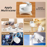 Car Phone Mount With Strong Suction Cup, Foldable 360 Rotating One Hand Operation, Universal For Car Dashboard Kitchen Bathroom Desk, White - Side View
