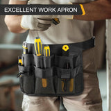 Garden Tool Belt Apron With 8 Pockets, Durable Oxford Polyester Adjustable Waist Work Apron For Gardening, DIY And Construction, Black, 43 in