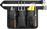 Garden Tool Belt Apron With 8 Pockets, Durable Oxford Polyester Adjustable Waist Work Apron For Gardening, DIY And Construction, Black, 43 in - Top-Down View