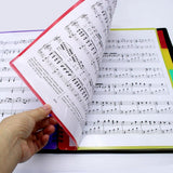A4 Sheet Music Folder 20 Pages PP Document Organizer Double Sided Display Book For Choir Musicians School Office Black, 320 x 260 mm - Top-Down View