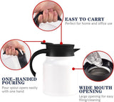 Vacuum Insulated Tea Pot With Infuser, 18 8 Stainless Steel Double Wall Thermal Carafe With Temperature Display, White, 1 L - Front View
