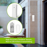 Wireless Indoor Outdoor Weather Station With Remote Sensor, Large Backlit LCD Thermometer Hygrometer, Forecast Clock Alarm For Home Office, 100 m