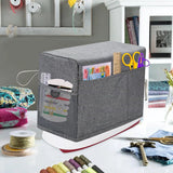2 Pack Sewing Machine Covers, Padded Oxford Fabric Dust Covers With Storage Pockets And Handles, Gray, 44 x 30 x 21.5 cm - Front View