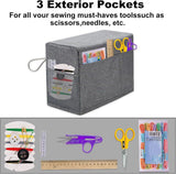 2 Pack Sewing Machine Covers, Padded Oxford Fabric Dust Covers With Storage Pockets And Handles, Gray, 44 x 30 x 21.5 cm