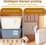 Thermal Label Printer With Bluetooth App, Inkless Mini Label Maker And 5 Paper Rolls, White, 20 x 14 cm - Front View