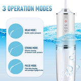 Cordless Water Flosser With Tank, 3 Modes, 4 Nozzles, IPX7 Waterproof Portable Oral Irrigator For Travel And Braces, Green, 300 ml - 45-Degree Angle