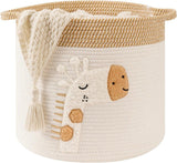 Diaper Caddy Organizer Basket, Woven Rope Storage Bin For Nursery Changing Table, Toy And Baby Essentials Storage, Khaki, 30 x 30 cm