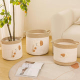 Diaper Caddy Organizer Basket, Woven Rope Storage Bin For Nursery Changing Table, Toy And Baby Essentials Storage, Khaki, 30 x 30 cm - Top-Down View