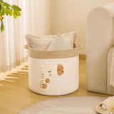 Diaper Caddy Organizer Basket, Woven Rope Storage Bin For Nursery Changing Table, Toy And Baby Essentials Storage, Khaki, 30 x 30 cm - 45-Degree Angle