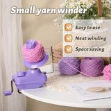 Hand Operated Yarn Ball Winder, Durable Plastic And Metal Knitting Tool For Fast Tangle Free Winding, Purple, 12 x 10.3 x 17 cm