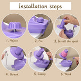 Hand Operated Yarn Ball Winder, Durable Plastic And Metal Knitting Tool For Fast Tangle Free Winding, Purple, 12 x 10.3 x 17 cm