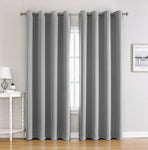 1 Piece Light Gray Blackout Curtain Panel With Grommets, Thermal Insulating Microfiber Drapes For Bedroom And Office, 100 x 250 cm
