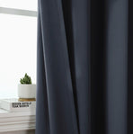 1 Piece Light Gray Blackout Curtain Panel With Grommets, Thermal Insulating Microfiber Drapes For Bedroom And Office, 100 x 250 cm