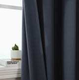 1 Panel Blackout Curtain Panel With Grommets, Thermal Insulating Microfiber Window Drapes For Bedroom And Office, Black, 100 x 250 cm