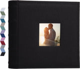 Photo Album With Front Window, Holds 200 4x6 Photos, Acid Free PVC Free Pages With Memo Space, For Wedding Family Baby Travel, Black, 6 in