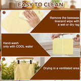 2 Pack Beeswax Bread Bags, Cotton Reusable Food Storage Bags For Homemade Bread Baking And Camping, Natural Beige, 42 x 32 cm - Side View