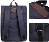 Laptop Backpack, Water Resistant Canvas With Anti Theft Compartments, Blue, 14 in, 28 x 14 x 38 cm - Front View
