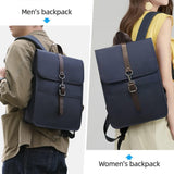 Laptop Backpack, Water Resistant Canvas With Anti Theft Compartments, Blue, 14 in, 28 x 14 x 38 cm - Top-Down View