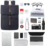 Laptop Backpack, Water Resistant Canvas With Anti Theft Compartments, Blue, 14 in, 28 x 14 x 38 cm