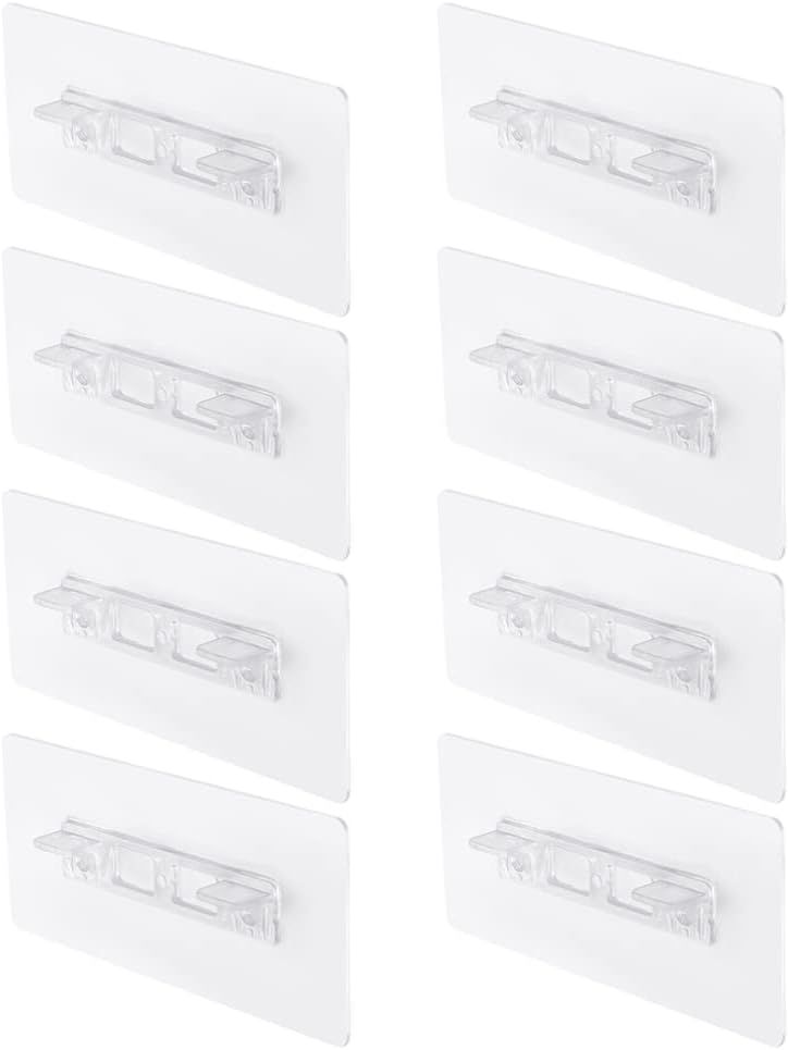 8 Piece Transparent PVC Shelf Brackets for Cabinets and Bookcases