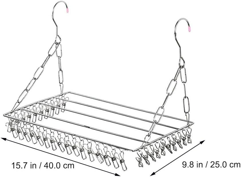 36 Clip Stainless Steel Drying Rack for Socks and Underwear
