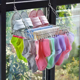 36 Clip Stainless Steel Drying Rack for Socks and Underwear - Top-Down View