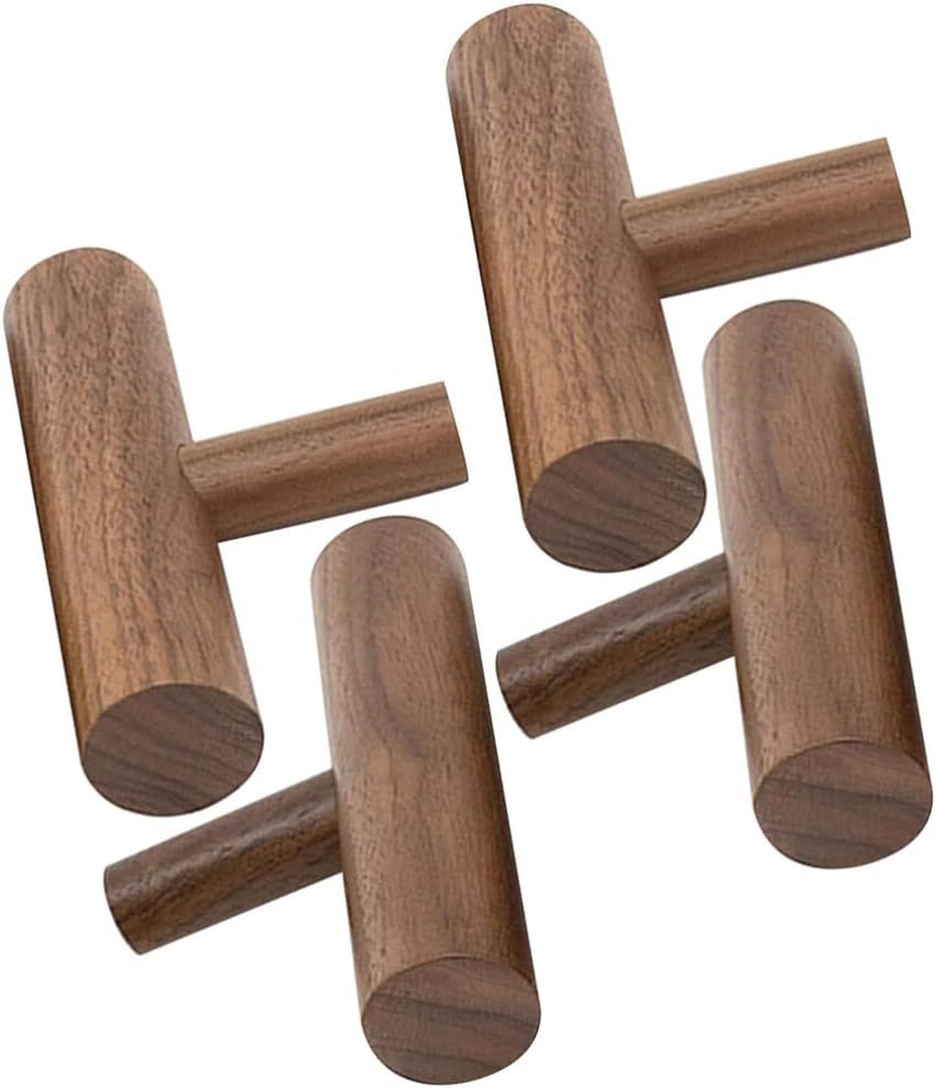 4 Piece Solid Wood Wall Clothes Rack No Drill