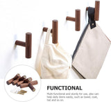 4 Piece Solid Wood Wall Clothes Rack No Drill - Rear View