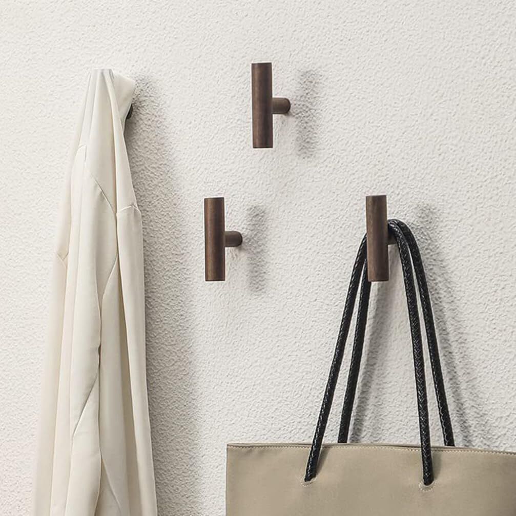 4 Piece Solid Wood Wall Clothes Rack No Drill