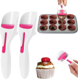 2 Piece Cake Batter Dispenser ABS and TPE for Cupcakes and Pancakes