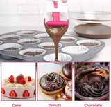 2 Piece Cake Batter Dispenser ABS and TPE for Cupcakes and Pancakes - Rear View