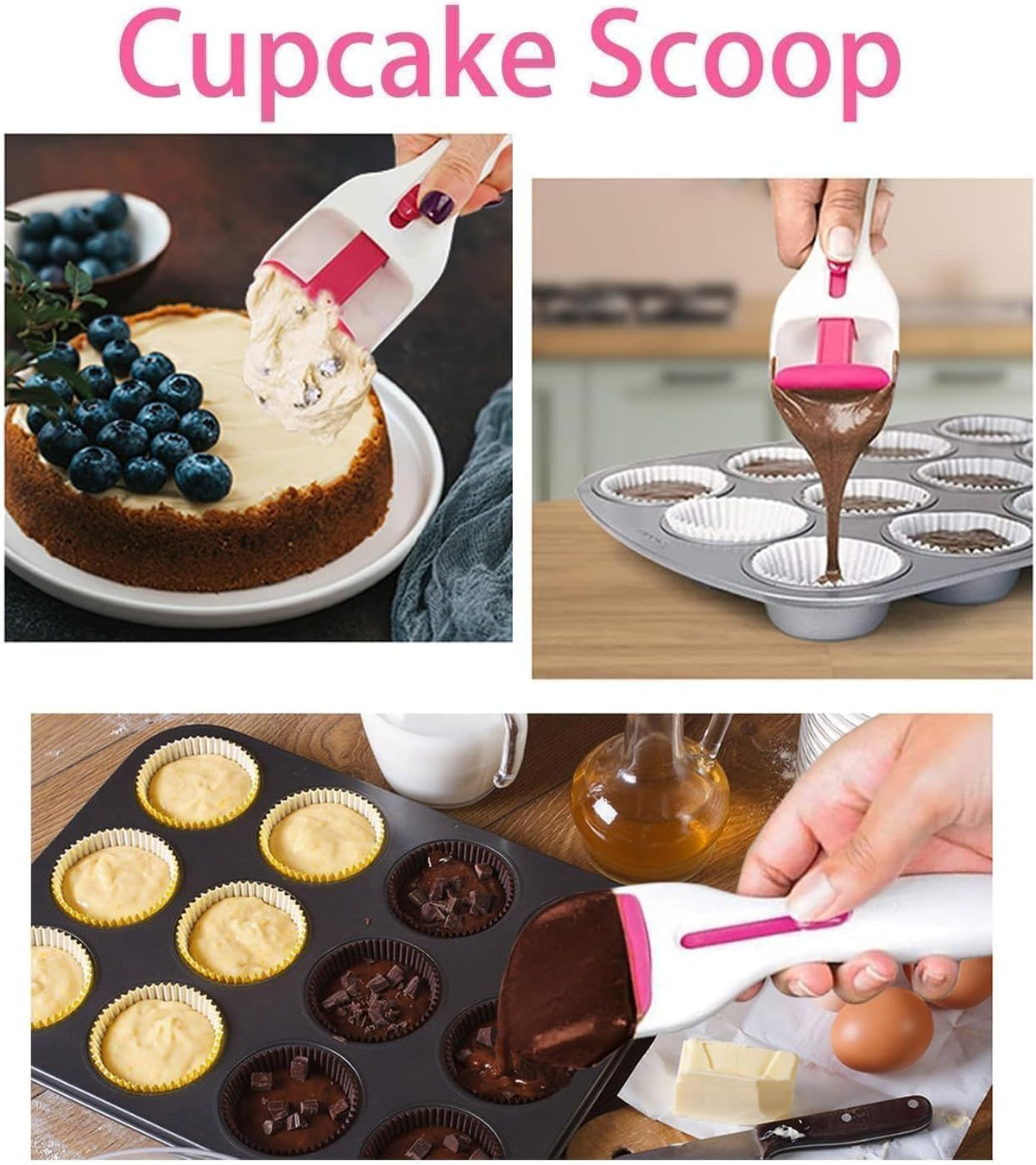 2 Piece Cake Batter Dispenser ABS and TPE for Cupcakes and Pancakes