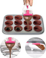 2 Piece Cake Batter Dispenser ABS and TPE for Cupcakes and Pancakes