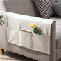 Sofa Armrest Organizer 5 Compartments White, 60 x 110 cm