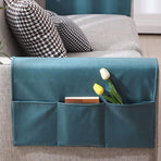 Sofa Armrest Organizer 5 Compartments White, 60 x 110 cm