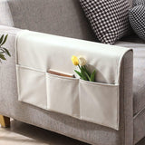 Sofa Armrest Organizer 5 Compartments White, 70 x 110 cm