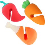 3 Piece Silicone Pot Lid Risers Carrot Chili and Drumstick