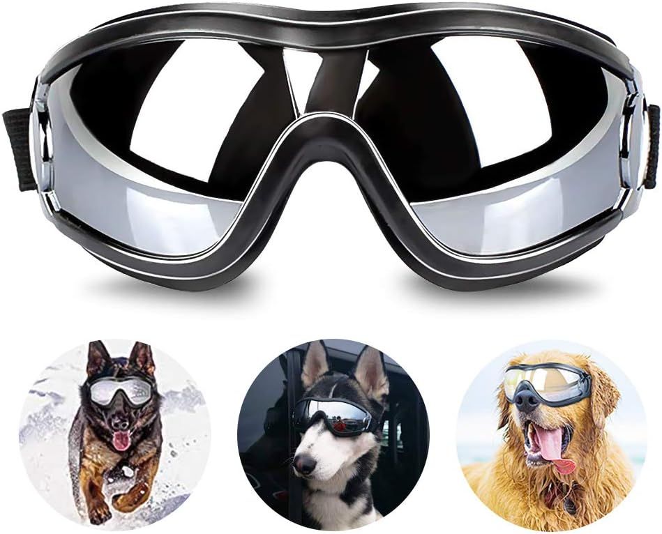 Dog Goggles UV Protection Windproof Waterproof for Medium and Large Dogs, 21 cm