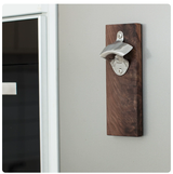 Magnetic Wall Mounted Bottle Opener with Cap Collector