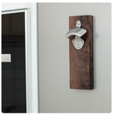 Magnetic Wall Mounted Bottle Opener with Cap Collector - Front View