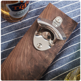 Magnetic Wall Mounted Bottle Opener with Cap Collector