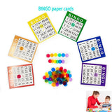 100 Piece Bingo Cards Random Colors, 11 x 12.5 cm - Front View