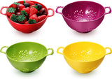 4 Piece Mini Plastic Colander Set Double Handles 4 Colors, 19 x 14 x 7 cm